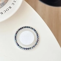 Macro di supporto circolare per cellulare con perle colorate iridescenti su base bianca - Nero