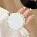 Detail of yellow gingham phone grip holder on hand with minimalist Korean design - Yellow