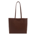 Borsa tote in pelle intrecciata testa di moro con spalline sottili e forma trapezio - Marrone Scuro