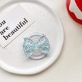 Detail of blue glitter butterfly magnetic phone socket with sparkling resin finish - Magnetic Airbag Stand / Blue