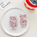 Macro shot of 3D bear phone socket with sparkling glitter and colorful sequins - Bear - Colorful Sequins - No. 7