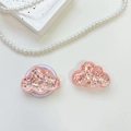 Close-up of pink sequin cloud phone sockets with glitter texture and soft pearly decor - Cloud - Colorful Sequins - No. 6