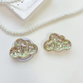 Macro detail of cloud-shaped phone socket featuring colorful sequins and resin texture - Cloud - Colorful Sequins - No. 13
