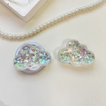 Detail of cloud-shaped phone socket with iridescent sequins and retractable base - Cloud - Colorful Sequins - No. 14