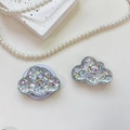 Detail of cloud-shaped phone grip with glitter sequins on a decorative background - Cloud - Colorful Sequins - No. 16
