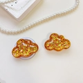 Detail of cloud-shaped phone socket with colorful sequins in transparent resin texture - Cloud - Colorful Sequins - No. 15