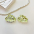 Detail of cloud-shaped phone socket with colorful sequins and glitter filling - Cloud - High-Glow Sequins - Yellow
