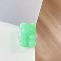 Translucent neon green gummy bear phone socket grip and collapsible stand for mobile devices - Light Jelly Apple Green