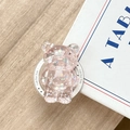 Dettaglio del supporto per telefono a orsetto glitter rosa con paillettes lucide - Orso Glitter Magnetico / Rosso