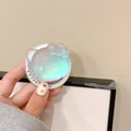 Irisierender Hello Kitty Handy-Griff mit lila-blauem Farbverlauf aus Harz-Finish - Magnetischer Laser Katzenkopf