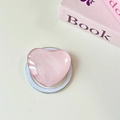 Draufsicht auf einen rosa herzförmigen ausziehbaren Handyhalter mit Glanzeffekt - Magnetisch-Kristallglas Herz-Texturiert Hellrosa