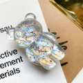 Macro view of iridescent silver foil bear phone socket showing clear resin texture - Bear Grip-Silver Foil-Silver Laser