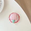 Dettaglio del supporto in tessuto a quadretti rosa a forma di gelato e verde - Impugnatura Magnetica Fungo a Quadretti / Rosso