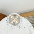 Creamy heart MagSafe phone grip with pearl border and golden bow detailing - Heart Small Butterfly (Silver)