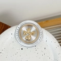 Magnetic flower bow pearl phone grip accessory with Gift For You decorative pattern - French Bowknot (Silver)
