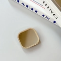 Detail of square phone socket mirror with sparkling rhinestones and gold-plated frame - Large Square - Gold