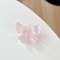Detail of 3D colorful resin butterfly phone grip with iridescent glitter finish on white - Starry Sky Dripping Glue Stand - Large Colorful Butterfly - Pink