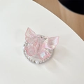 Détail du support de téléphone papillon irisé rose avec perles et strass - (4 Perles de Forage) Magnétique - Colle à Gouttes de Ciel Étoilé - Grand Papillon Coloré - Rose