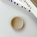 Close-up of square heart mirror phone grip with sparkling rhinestones and champagne gold base - Large Round - Gold