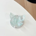 Vue détaillée du support de téléphone papillon 3D avec perles et strass brillants - (4 Perles de Forage) Magnétique - Colle à Gouttes de Ciel Étoilé - Grand Papillon Coloré - Vert
