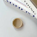 Close-up of a gold-plated phone grip with sparkling rhinestones and a reflective mirror - Small Round - Gold