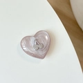 Detail of glittery heart phone grip with sparkling rhinestone cherry on pink surface - Brown Glitter (3D Heart Rhinestone Cherry)