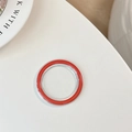 Gros plan d'un support de téléphone magnétique MagSafe orange avec un bord transparent - Transparent - Bord Rouge