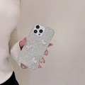 Luxe iPhone hoesje met schitterende strass steentjes en 3D vlinder decoraties - iPhone 7/8/SE 2020 / Wit (Volledige Diamant Vlinder)