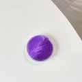 Close-up of purple round phone grip with metallic foil texture and acrylic finish - Dark Purple