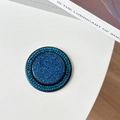 Macro view of blue glitter MagSafe phone grip with two rows of shiny rhinestones - Gemstone Glitter Magnetic - Royal Blue
