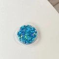 Runder Handyhalter mit blauen Schmetterling-Pailletten und Hologramm-Effekt - Gradient Schmetterling - Laser Königsblau