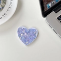Macro detail of purple glitter heart folding phone mirror with sparkling sequins finish - Glitter Sequin Light Purple (701562)