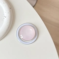 Pink crystal glass magnetic phone grip socket displayed on a minimalist cream desk - Light Pink