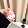 Dettaglio del supporto per telefono My Melody in silicone rosa e bianco con fiocco - Specchio di Bellezza della Linea (Stile A) / Rosa
