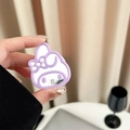 Detail of My Melody purple cartoon rabbit phone grip and mirror shown being held by hand - Line Beauty Mirror (Style A) / Light Purple