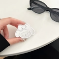 Dettaglio del supporto per telefono a forma di coniglio con grande fiocco rosa - Supporto Bianco-Stile B Specchio di Bellezza a Linee / Bianco