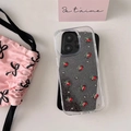 Custodia trasparente glitterata con ciliegie 3D e brillantini argento per 17 Pro Max - Perla d'Argento Ciliegia Rossa Glitter Epossidica / iPhone 16e