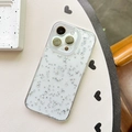 Transparente iPhone-Hülle mit holografischen silbernen Sternen und Stoßschutz - Gerillt - Sternenkleber - 3D Laser / iPhone 16e