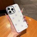 Glittery transparent iPhone case with 3D gradient butterflies and silver camera ring - Purple Blue Butterfly / iPhone 7/8/SE 2020