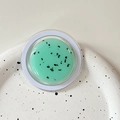 Minimalist MagSafe folding phone grip with green glitter gel texture and dark green flakes - Magnetic Morandi Ink Splash Milky Green