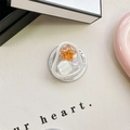 Nahaufnahme von Herz- und Seestern-Handyhalterung mit Gift For You Gravur - Magnetischer Katzenaugen-Seestern (Orange)
