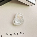 Detail of pink glitter butterfly and white gemstone on resin phone socket mount - Adhesive Stand - Pearlescent Butterfly - Orange