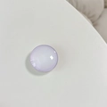 Macro detail of lavender translucent crystal glass round expandable phone grip - Rendered Purple Edge