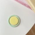 Minimalist round collapsible phone grip featuring mint green and yellow macaron tones - Yellow & Green