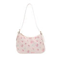 Süße florale Schultertasche mit Rosenmuster und verstellbarem Riemen für Damen im Sommer - Rosa Blume