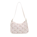 Schultertasche mit Blumenmuster in Cremeweiß mit verstellbarem Riemen für den Sommer - Mehrfarbige Blume
