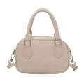 Sac bowling chic en cuir PU crème avec motifs de nœuds et cœurs en relief - Blanc