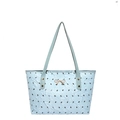 Sac fourre-tout matelassé bleu clair avec imprimé lapin et nœud doré pour femme - Bleu