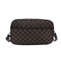 Sac bandoulière marron avec motif monogramme, sangle réglable et poche avant rectangulaire - Marron