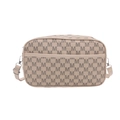 Petit sac à bandoulière minimaliste avec imprimé monogramme M et sangle réglable - Blanc Cassé